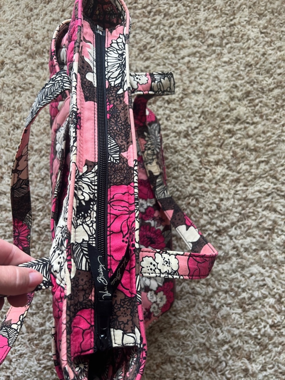 Vera Bradley Quilted Floral Mocha Rouge Tote - Picture 7 of 11